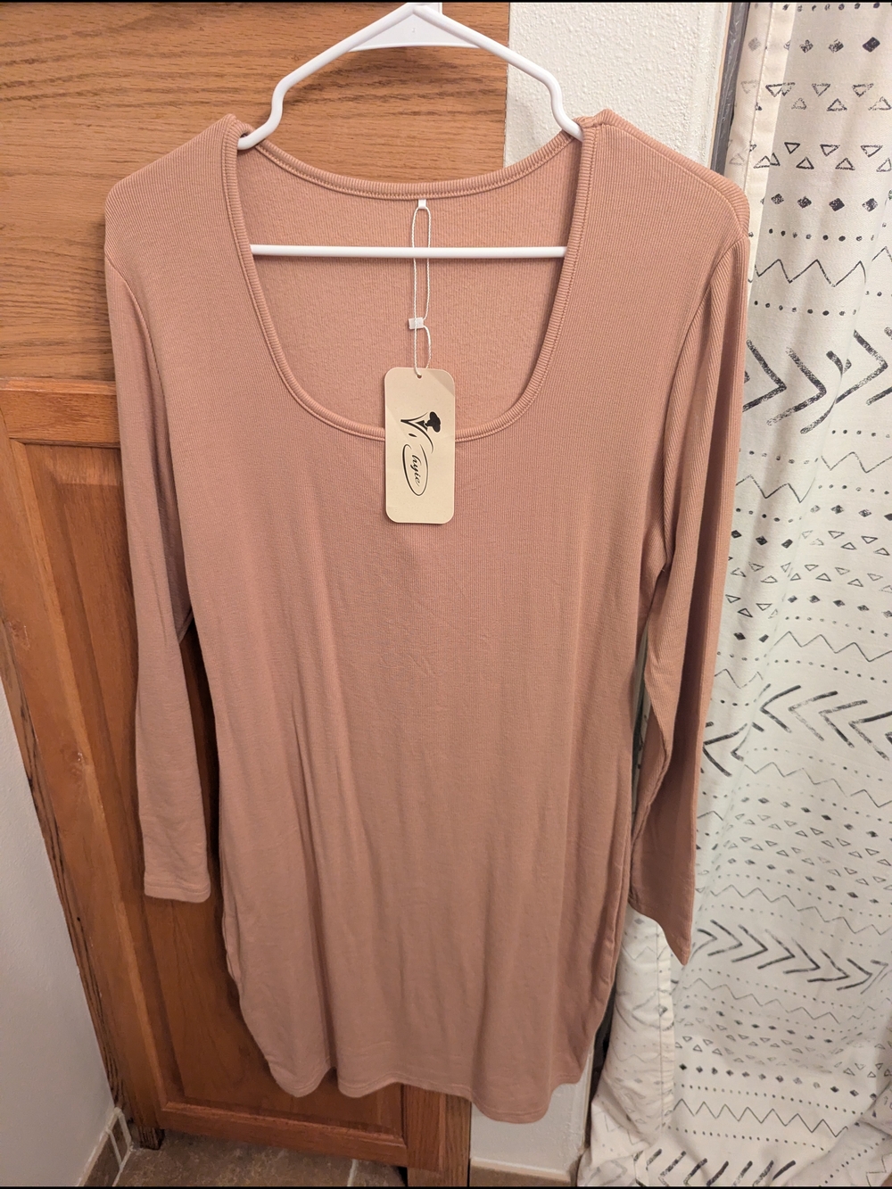 Women's Long Sleeve Knit Dress in Dusty Rose